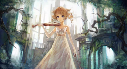 violinist Anime music HD Desktop Wallpaper | Background Image