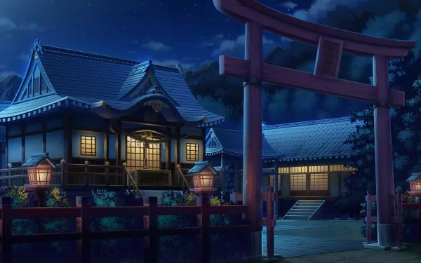 torii Anime shrine HD Desktop Wallpaper | Background Image