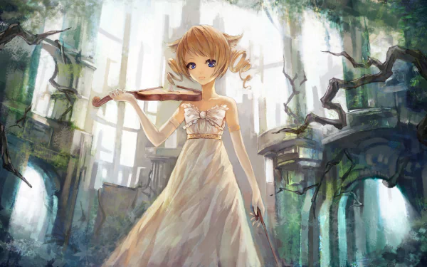 violinist Anime music HD Desktop Wallpaper | Background Image