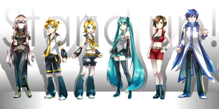 Luka Megurine Len Kagamine Rin Kagamine Kaito (Vocaloid) Meiko (Vocaloid) Hatsune Miku Anime Vocaloid HD Desktop Wallpaper | Background Image