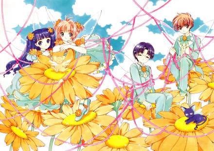 Spinel Sun Keroberos (Card Captor Sakura) Eriol Hiiragizawa Syaoran Li Tomoyo Daidouji Sakura Kinomoto Anime Cardcaptor Sakura HD Desktop Wallpaper | Background Image