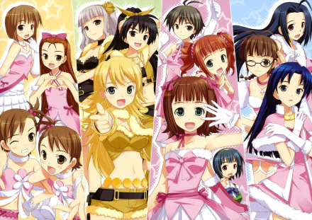 Chihaya Kisaragi Ritsuko Akizuki Azusa Miura Haruka Amami Yayoi Takatsuki Makoto Kikuchi Miki Hoshii Hibiki Ganaha Takane Shijou Mami Futami Ami Futami Iori Minase Yukiho Hagiwara Anime The iDOLM@STER HD Desktop Wallpaper | Background Image