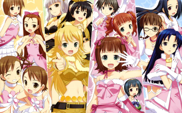 Chihaya Kisaragi Ritsuko Akizuki Azusa Miura Haruka Amami Yayoi Takatsuki Makoto Kikuchi Miki Hoshii Hibiki Ganaha Takane Shijou Mami Futami Ami Futami Iori Minase Yukiho Hagiwara Anime The iDOLM@STER HD Desktop Wallpaper | Background Image