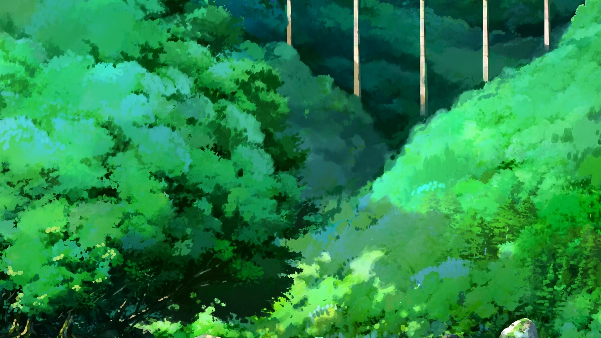 Green Trees Leaves Plants Bushes Anime Background Anime Background, HD  wallpaper | Peakpx