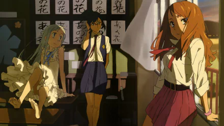 Chiriko Tsurumi Naruko Anjou Meiko Honma Anime Anohana HD Desktop Wallpaper | Background Image
