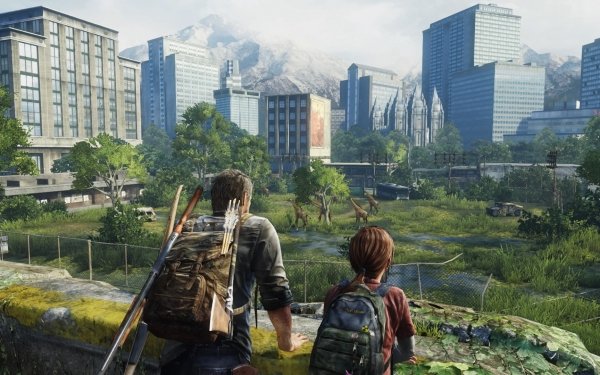 Video Game The Last Of Us Joel Ellie City Giraffe Post Apocalyptic HD Wallpaper | Background Image