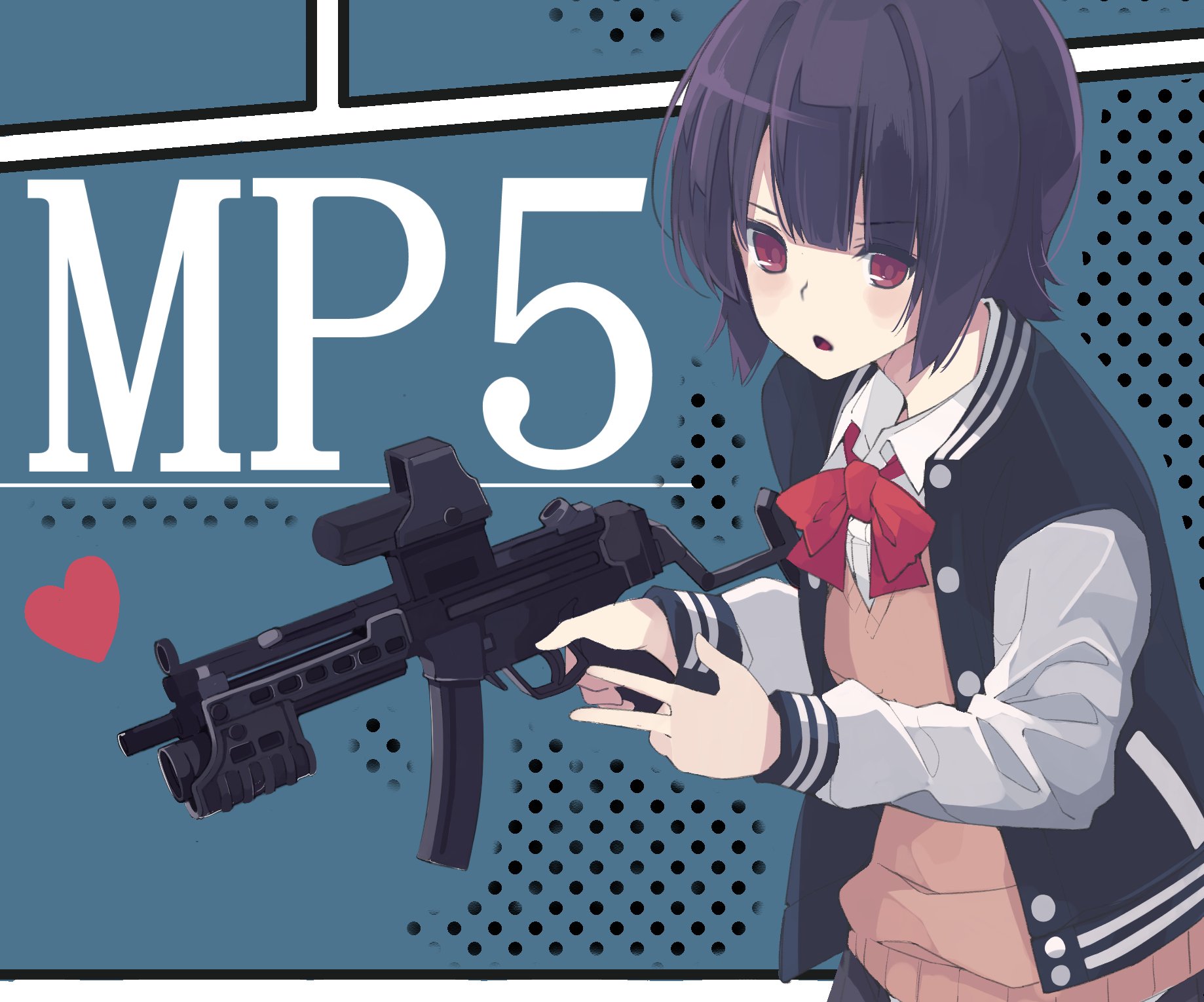 Anime Girls with Guns - One day I'll own an MP5 clone. One day. Series:  Upotte!! Character: MP5 http://danbooru.donmai.us/posts/2698340 -Gun Dae |  Facebook