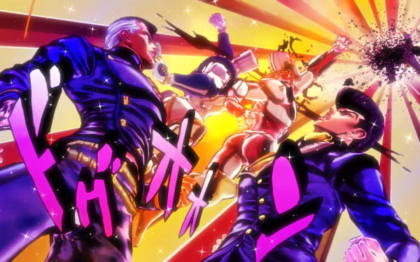 Yoshikage Kira Kosaku Kawajiri Josuke Higashikata Okuyasu Nijimura Anime Jojo's Bizarre Adventure HD Desktop Wallpaper | Background Image