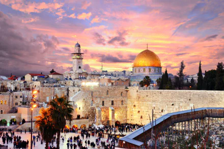 sunset gold dome building man made Jerusalem HD Desktop Wallpaper | Background Image