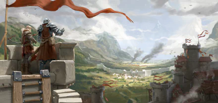 landscape castle warrior knight video game Albion Online HD Desktop Wallpaper | Background Image