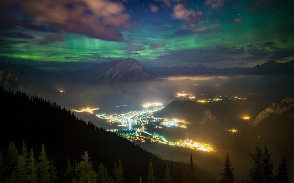 Photography Landscape Aurora Australis Night Valley Light Mountain Sky HD Wallpaper | Background Image