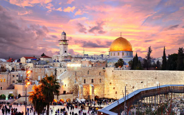 sunset gold dome building man made Jerusalem HD Desktop Wallpaper | Background Image