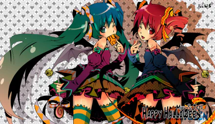 Kasane Teto Hatsune Miku Vocaloid Utau Anime crossover HD Desktop Wallpaper | Background Image