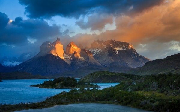 Earth Torres del Paine Mountains Torres del Paine National Park Cordillera Paine Patagonia Chile Landscape Mountain Lake Forest Cloud HD Wallpaper | Background Image