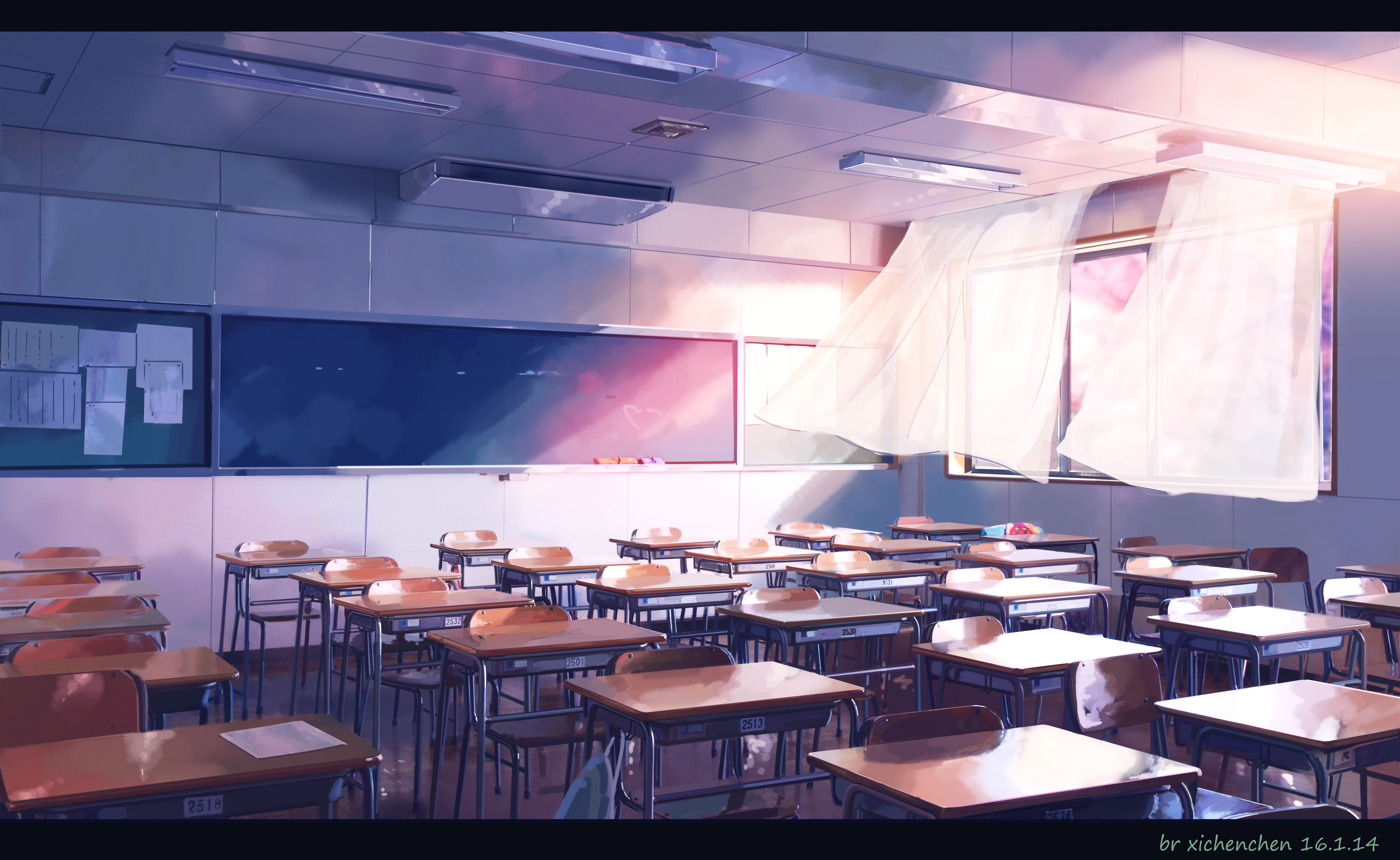 Anime Classroom HD Wallpaper