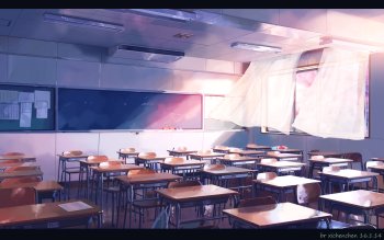 Anime Classroom HD Wallpaper by Aratascape