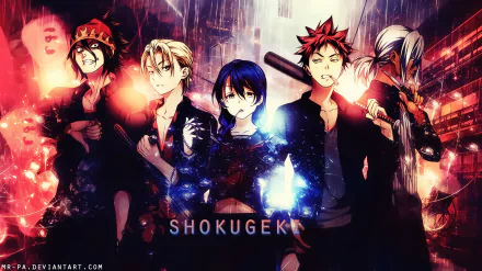 Takumi Aldini Ryō Kurokiba Akira Hayama Sōma Yukihira Megumi Tadokoro Anime Food Wars: Shokugeki no Soma HD Desktop Wallpaper | Background Image