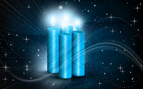 Holiday Christmas Candle Blue HD Wallpaper | Background Image