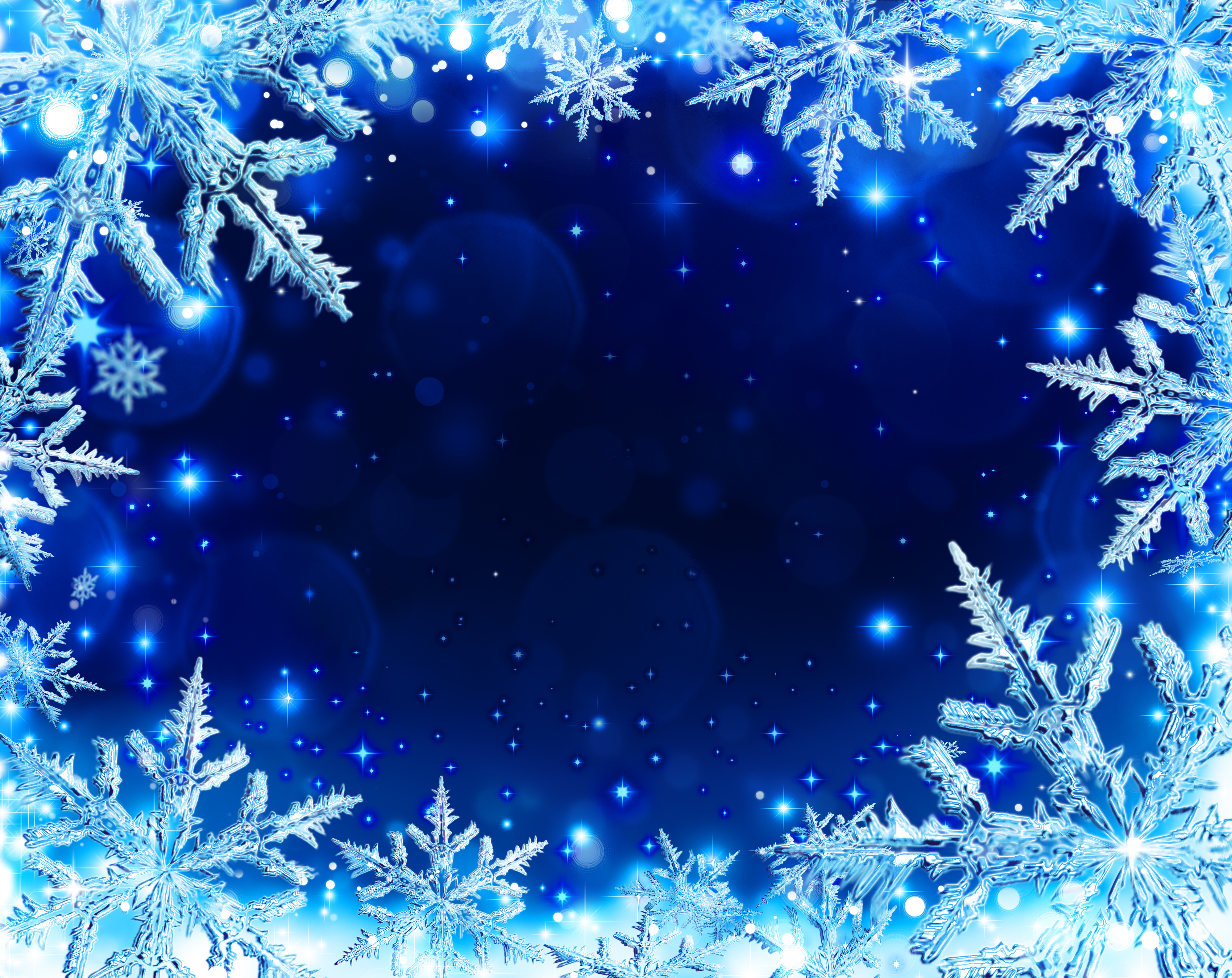 Blue Snowflakes 4k Ultra HD Wallpaper | Background Image | 5863x4657