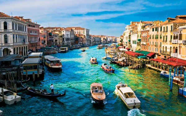 Man Made Venice Cities Italy City Grand Canal Canal Boat HD Wallpaper | Background Image