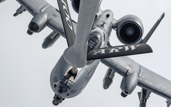 Military Fairchild Republic A-10 Thunderbolt II Jet Fighters Jet Fighter Aircraft Warplane Refueling HD Wallpaper | Background Image