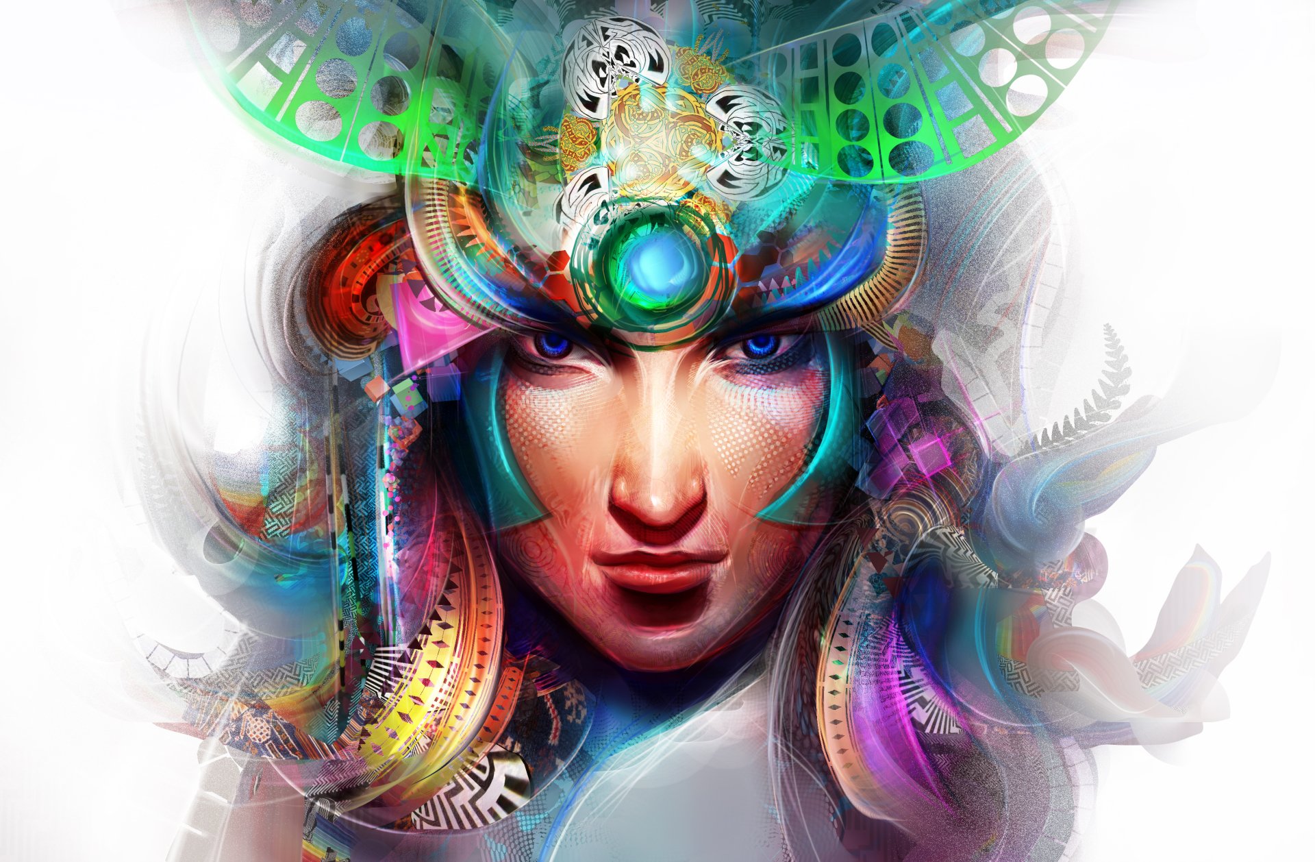 Download Blue Eyes Colorful Artistic Face HD Wallpaper by legendarysoulII