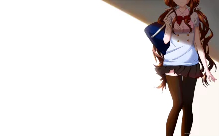 HD PC desktop wallpaper featuring Aki Adagaki from the anime Masamune-kun's Revenge, showcasing her in stylish casual attire with a shadowed background.