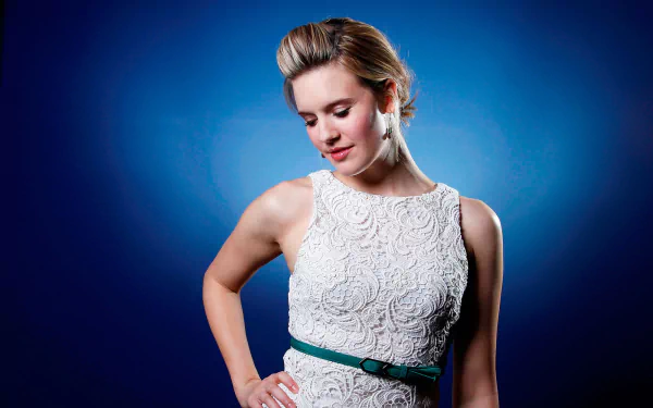 white dress blonde American actress Celebrity Maggie Grace HD Desktop Wallpaper | Background Image