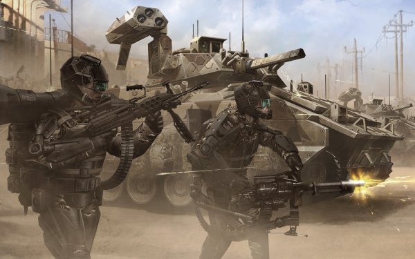 Military Sci Fi Soldier Tank Weapon Futuristic HD Wallpaper | Background Image