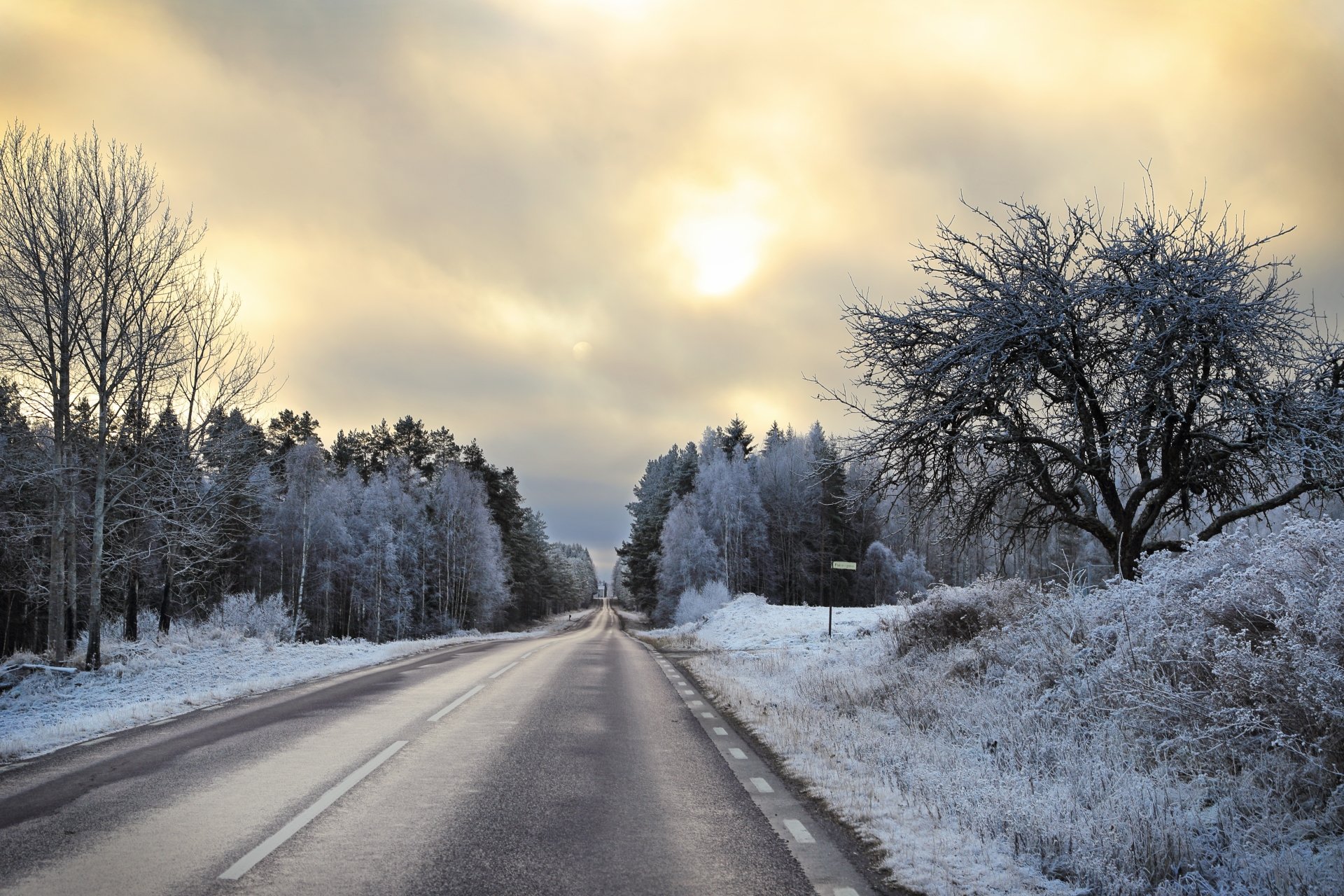 Download Snow Winter Forest Nature Man Made Road 4k Ultra HD Wallpaper ...