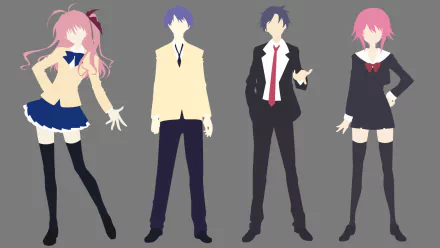 Chaos;Head ChaoS;Child Rimi Sakihata Takumi Nishijou Serika Onoe Takuru Miyashiro Anime crossover HD Desktop Wallpaper | Background Image