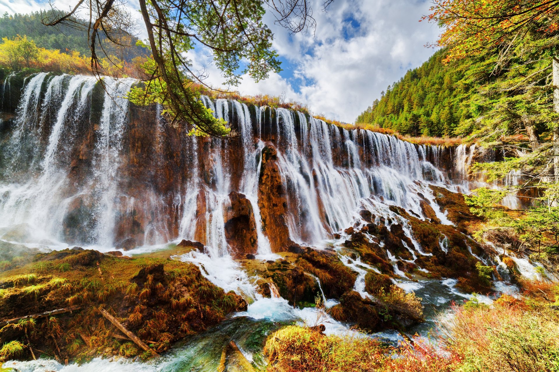 Download Sunny Nature Waterfall 4k Ultra HD Wallpaper