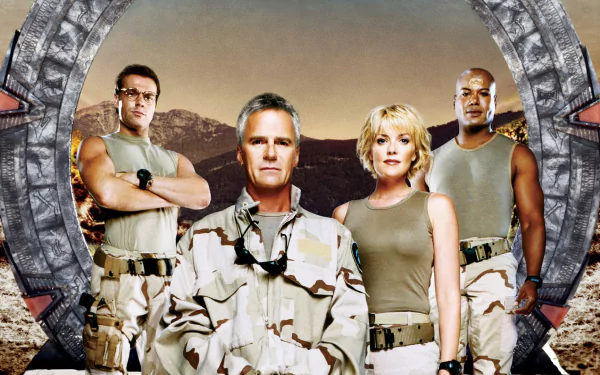 Michael Shanks Daniel Jackson Richard Dean Anderson Christopher Judge Jack O'Neill Samanta Carter Teal'c (Stargate) Amanda Tapping Stargate TV Show Stargate SG-1 HD Desktop Wallpaper | Background Image
