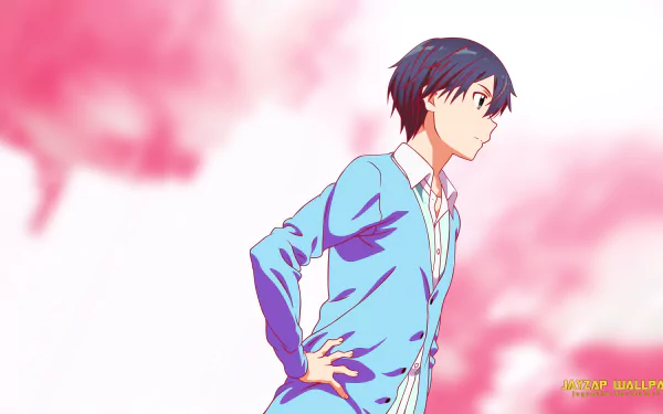 4K Ultra HD anime wallpaper of Kazuto Kirigaya (Kirito) from Sword Art Online, featuring vibrant pink and blue tones in a stylized background.