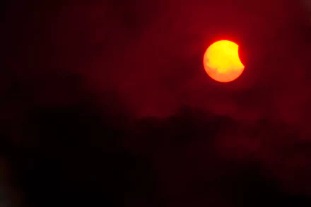 red sky sun nature solar eclipse HD Desktop Wallpaper | Background Image