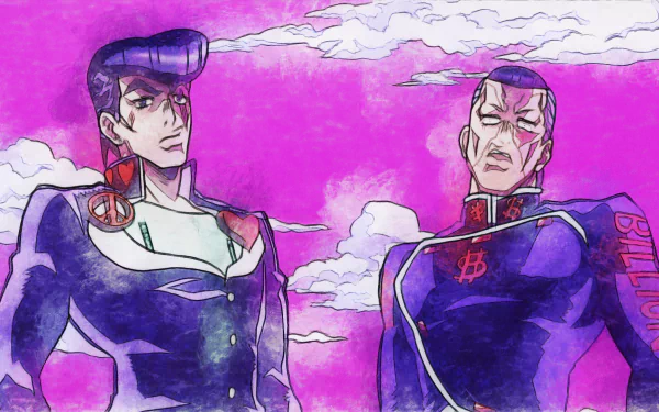 Jojo's Bizarre Adventure: Diamond Is Unbreakable Josuke Higashikata Okuyasu Nijimura Anime Jojo's Bizarre Adventure HD Desktop Wallpaper | Background Image
