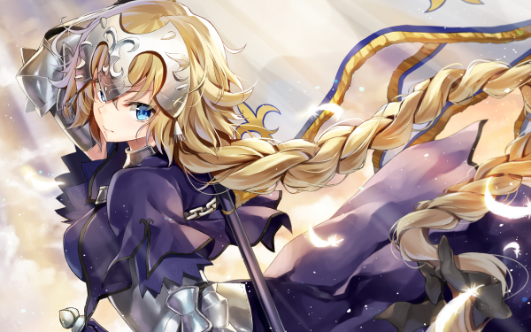 Anime Fate/Apocrypha Fate Series Ruler Fate/Grand Order Jeanne d'Arc Blonde Braid Blue Eyes Woman Warrior HD Wallpaper | Background Image