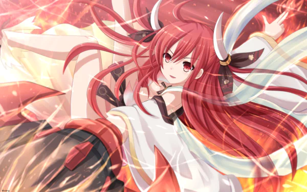 HD desktop wallpaper featuring a character from the anime Date A Live, showcasing a dynamic scene with vibrant colors and a striking pose.