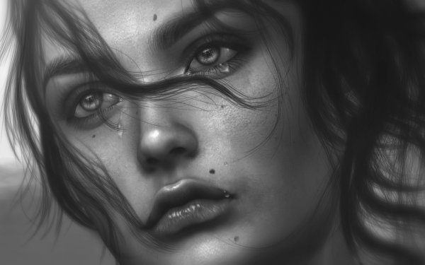 Women Artistic Sad Tears Face Monochrome HD Wallpaper | Background Image