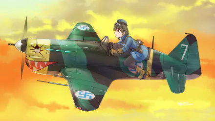 Anime Aviator Girls HD Desktop Wallpaper | Background Image