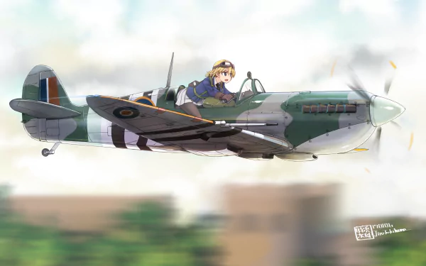 Anime Aviator Girls HD Desktop Wallpaper | Background Image