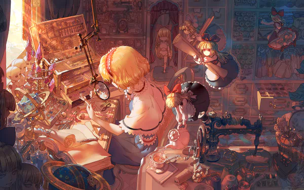 headband doll short hair blonde Shanghai Doll Alice Margatroid Anime Touhou HD Desktop Wallpaper | Background Image