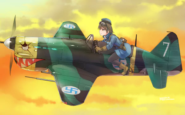 Anime Aviator Girls HD Desktop Wallpaper | Background Image