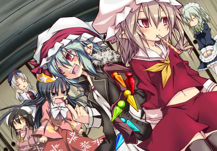 Eirin Yagokoro Remilia Scarlet Sakuya Izayoi Tewi Inaba Kaguya Houraisan Flandre Scarlet Anime Touhou HD Desktop Wallpaper | Background Image