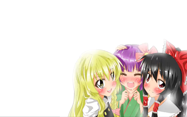 Hieda no Akyuu Marisa Kirisame Reimu Hakurei Anime Touhou HD Desktop Wallpaper | Background Image