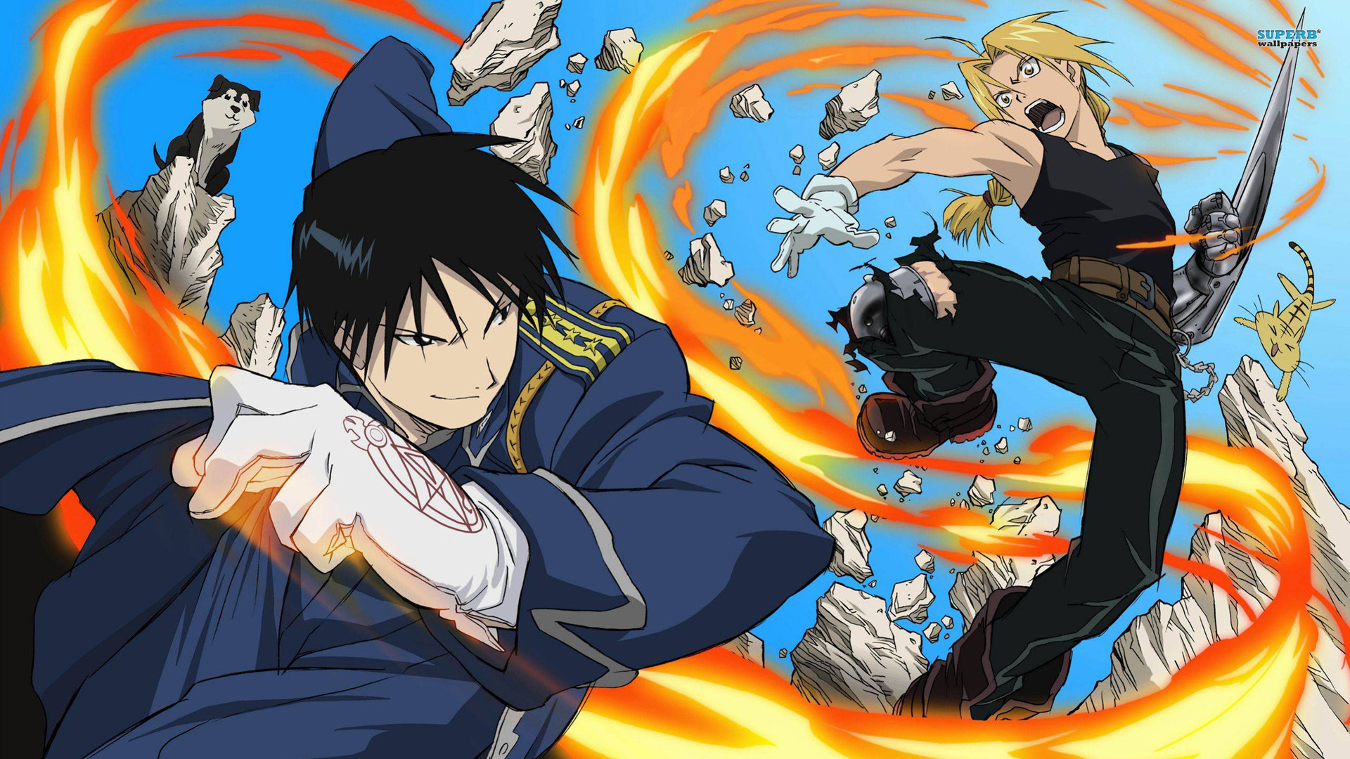 Full Metal Alchemist Roy Mustang Vs Edward Elric Hd Wallpaper