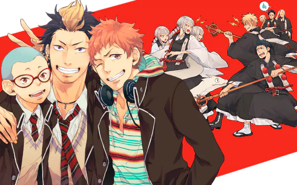 Yaozo Shima Uwabami Hojo Ao Hojo Nishiki Hojo Konekomaru Miwa Mamushi Hojo Tatsuma Suguro Kinzo Shima Juzo Shima Renzo Shima Ryuji Suguro Anime Blue Exorcist HD Desktop Wallpaper | Background Image