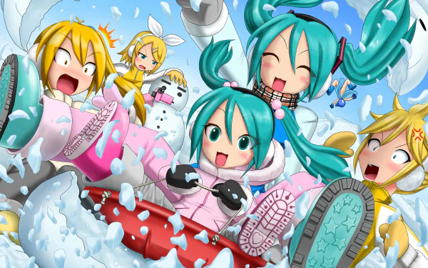 Akita Neru Len Kagamine Rin Kagamine Hatsune Miku Anime Vocaloid HD Desktop Wallpaper | Background Image