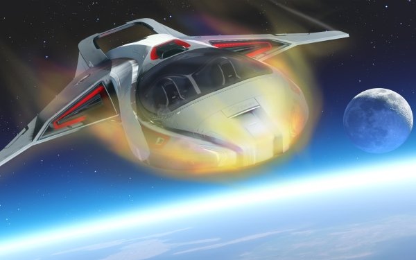 Video Game Star Citizen Space Moon Spaceship HD Wallpaper | Background Image