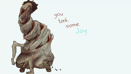 HD desktop wallpaper from LISA game featuring a creature with the phrase you took some Joy on a plain background.